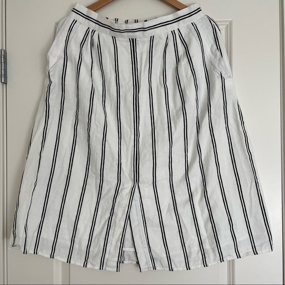 Mango midi skirt in white with black stripes size M - Picture 2 of 8